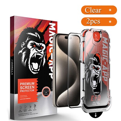 2 Pack iPhone 14 13 12 HD Screen Protector, 9H Hardness Full Coverage