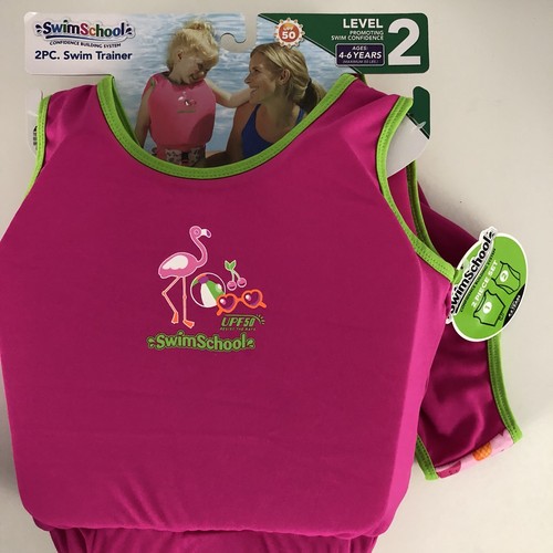 Level 2 & 3  SIZE 4 5 6 SwimSchool Aqua Floats Pink Vest Arm Jacket Swimsuit