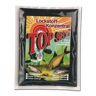 (16,76 €/ kg) Top Secret Lockstoff - Bloody Blutmehl 250g - Fischköder Futter