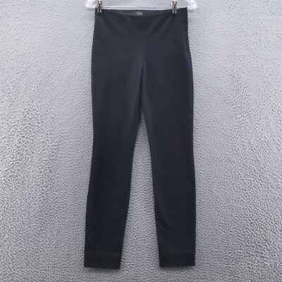 COS Womens Sleek Skinny Dress Pants 4 Black Stretch Side Zip Elastic Waist