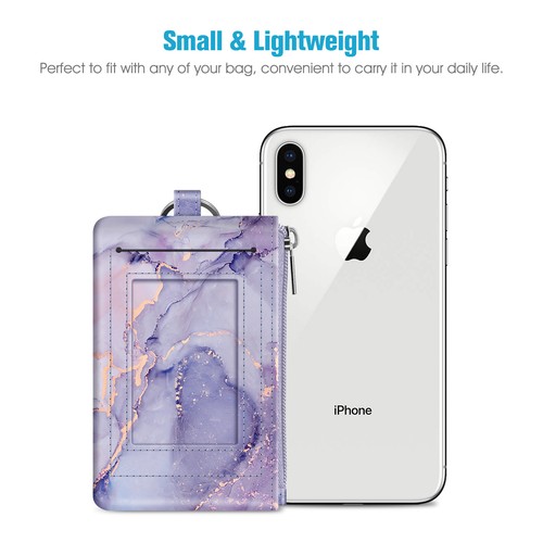 Slim Coin Purse Wallet RFID BLOCKING ID Window Card Holder Zipper +Key Chain