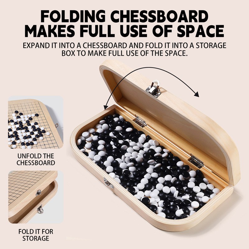 Go-Game Set Travel Foldable Board Game Weiqi for Beginner Kids Adults