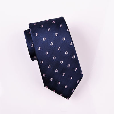Navy Blue Herringbone Twill 3'' Skinny Woven Tie Electric Style Symbolic Emblem