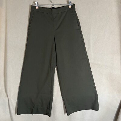 Banana Republic Rowan Wide Leg Pants Womens Size 2 Olive Green Cropped Career