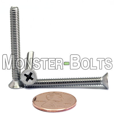 #8-32 Phillips Flat Head Machine Screws, 82° Countersunk A2 18-8 Stainless Steel