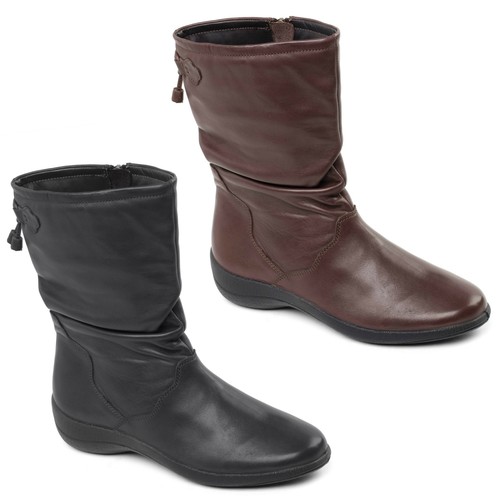 wide fit mid calf ladies boots