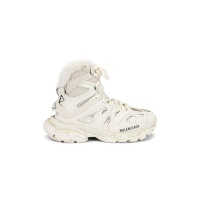 Pre-owned Balenciaga Track Hike Fur Sneakers In Beige
