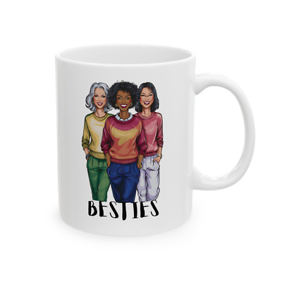 Coffee Mug, Bestie, Three Girls, Gift For Friends, Sisters, Colleagues, Family
