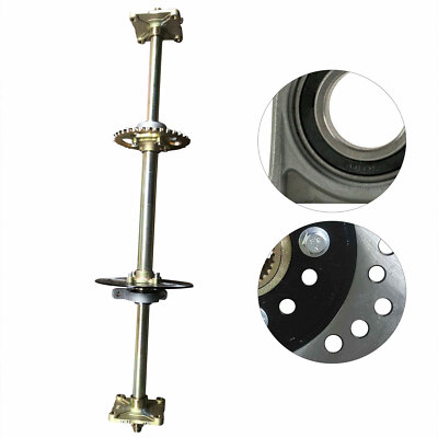32'' ATV Go Kart Rear Live Axle Kit Sprocket Brake Wheel Hub Assembly Chain Kit