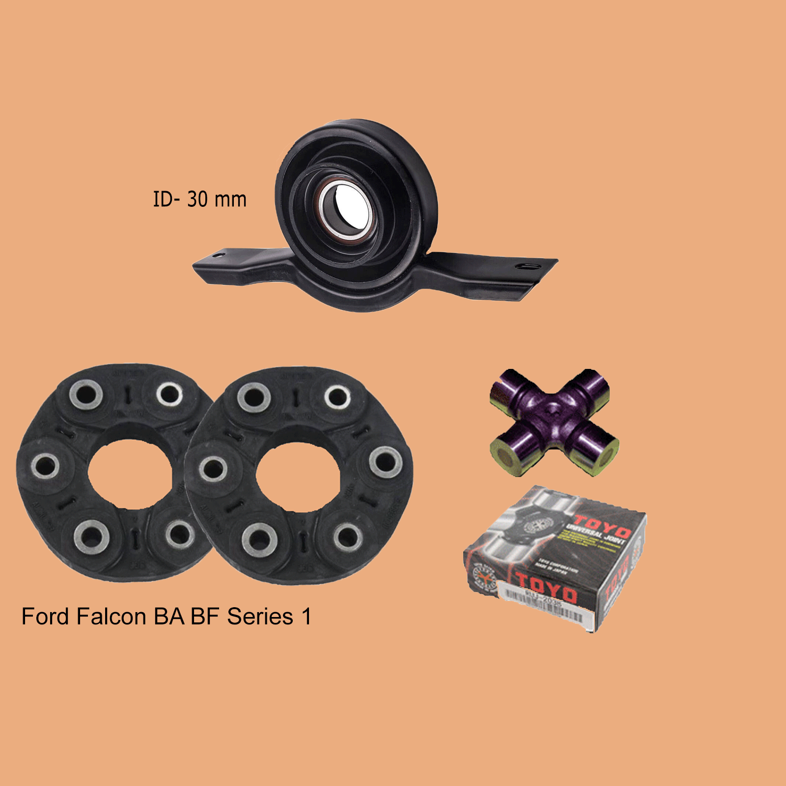 Tailshaft Coupling+Centre Bearing Falcon BA ,BF( Series 1) 6cyl +Univarsal Joint