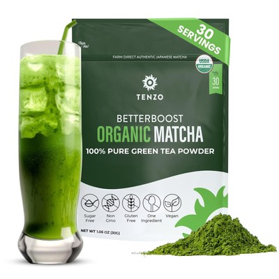 Tenzo Matcha Green Tea Powder - Matcha Powder USDA Organic Premium Grade - Au...