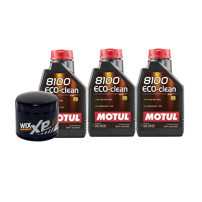 3L Motul 8100 ECO-CLEAN 0W-30 Wix XP Filter Motor Oil Change Kit API SN