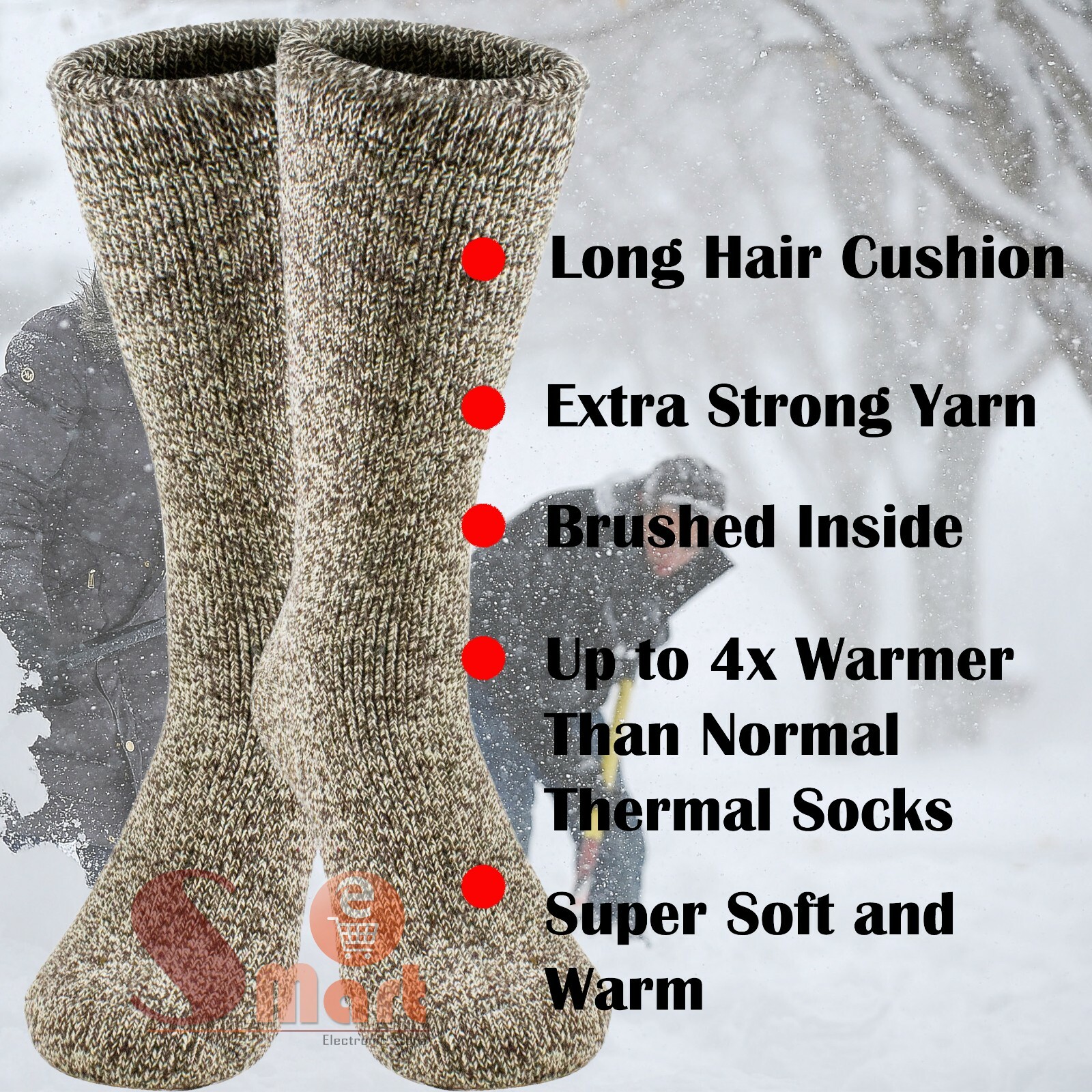 3 Pairs Winter Merino Lambs Wool Heavy Duty Thermal Boots Socks For Mens 10-13