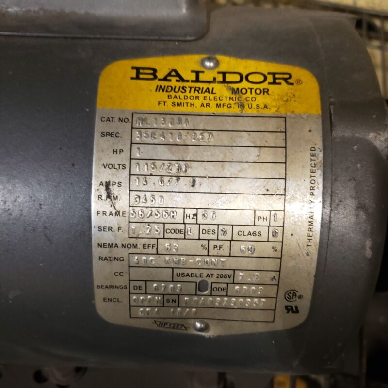Baldor Electric / ABB - RL1309A - RL1309A Baldor 1 HP, 3450 RPM, 1 PH, 60 HZ, 56