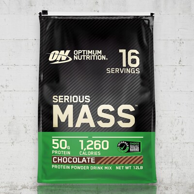 Optimum Nutrition Serious Mass Gainer Protein Powder, Chocolate - 12lbs