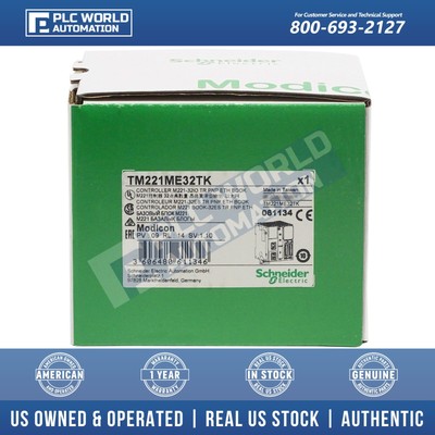 Schneider TM221ME32TK Modicon M221 Book Logic Controller, Ethernet, Brand New