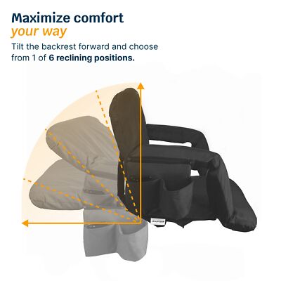 Alpcour Reclining Stadium Seat – Wide Bleacher Chair with Back Support and