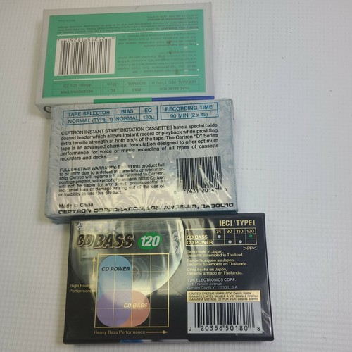 3 Tapes - TDK 120 Minute CD Bass  Certron Maxell 46 Blank Audio Cassettes - READ
