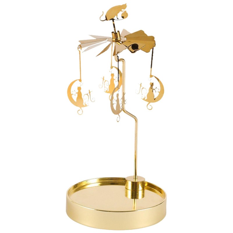 Spinning Candlestick Tea Light Holder Rotary Candle Candlestick Metal Home Decor