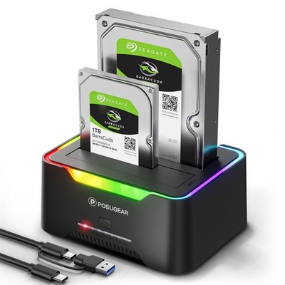 POSUGEAR Hard Disk Docking Station USB 3.2 Gen 1 per HDD/SSD SATA da 2,5 e 3,5 P
