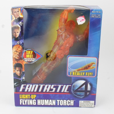 Fantastic 4 Flying Human Torch Light-Up Action Figure Toy Biz 2005 Chris Evans