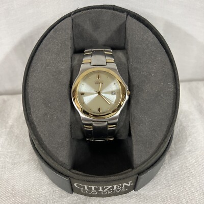 Citizen Eco-Drive 38mm Watch E110-K16768 Gold Silver Two-Tone Water Resistant