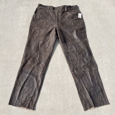 Vintage Wilsons Leather M Julian Brown Pants Size 40x36 Cowboy Motorcycle NWT