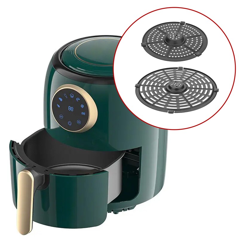 Air Fryer Replacement Grill Pan Parts Round Crisper Plate Deep Fryer Pan Bumpers