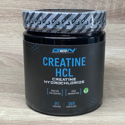 GEN GERMAN ELITE NUTRITION Creatine HCL 3000mg - 365 capsules – 04/27