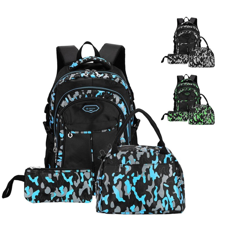 3 Set Rucksack Jungen Mädchen Ranzen Schulranzen Schulrucksack+Tasche+MäppchenDE