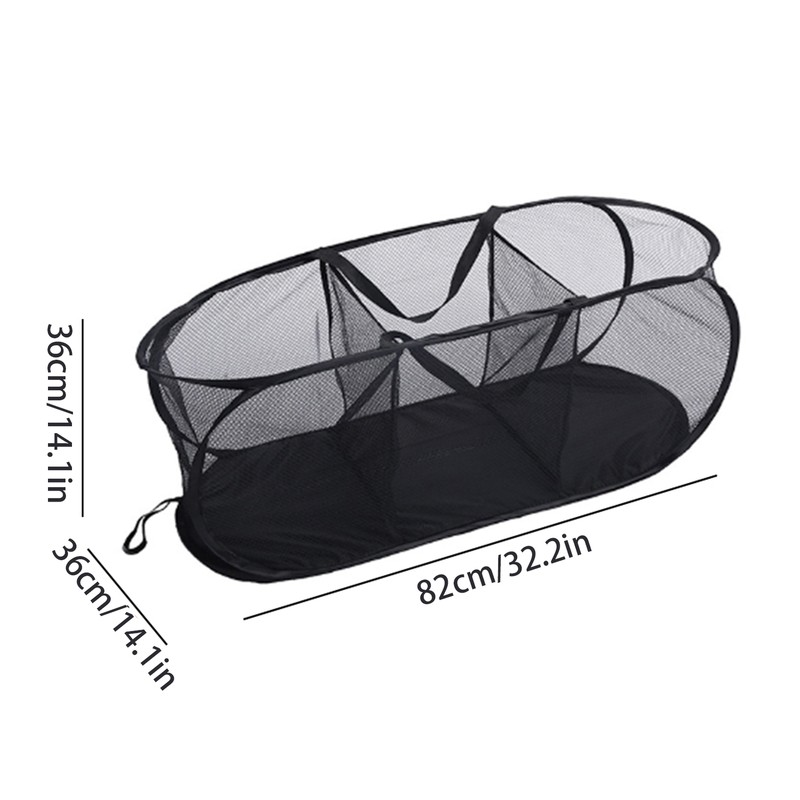 Mesh Laundry Basket Pop Up 3 Compartment Laundry Sorter Hamper Basket For Home