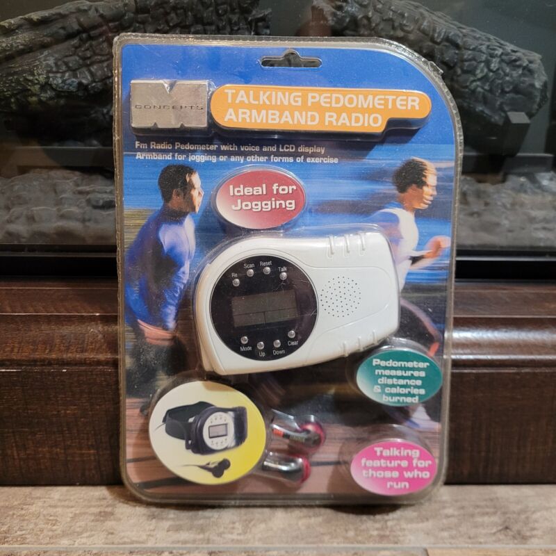 Retro Talking Pedometer with Armband And Headphones New