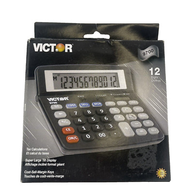 Victor 9700 12-Digit Standard Function Business Calculator Battery and Solar