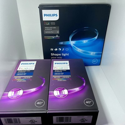 New Philips Hue Lightstrip Plus 80  + Lightstrip Plus Extension 40  x2 Bundle