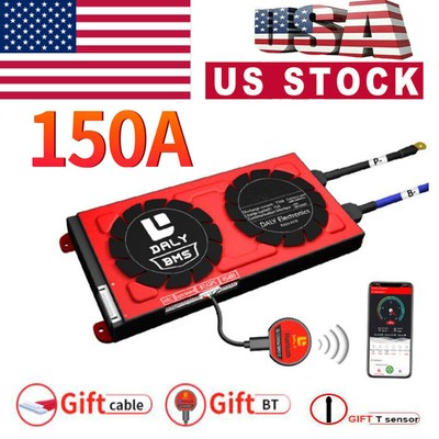 Daly LiFePO4 Smart BMS 4S 12V 150A Common Port with Balance Bluetooth Module US