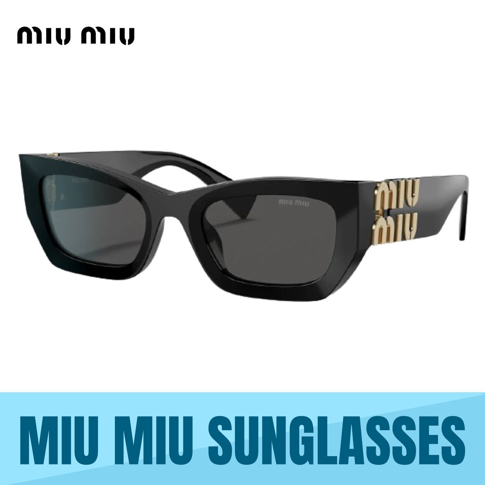 MIU MIU MU 09WS 1AB5S0 BLACK-DARK GREY LENS SUNGLASSES 53MM