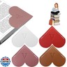 4Pcs Personalized Leather Heart Bookmark with Initial, 26 Letters Custom Corner Page Book Mark for Reading Women, Book Lovers, Teachers, Students, Book Accessories(White+Red+Dark Pink+Dark Brown, V)