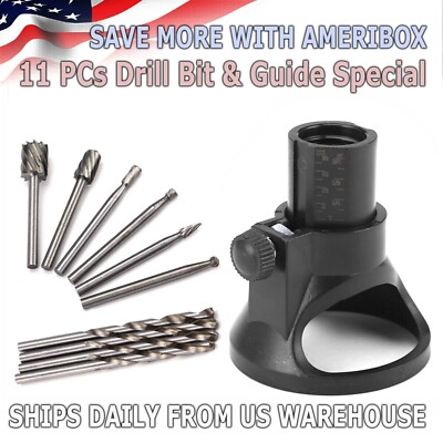 Dremel Rotary Multi Tool Cutting Guide HSS Router Drill Bits Set Attachment Kit