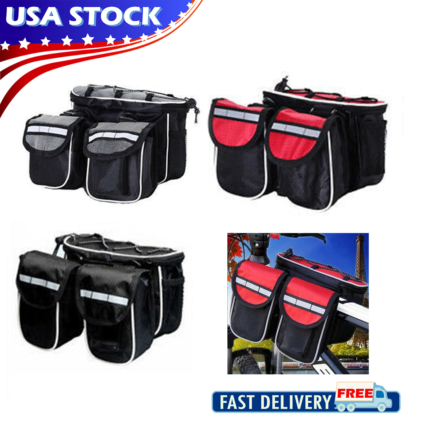 Waterproof Bike Saddle Bag Bicycle Rear Rack Storage Pannier