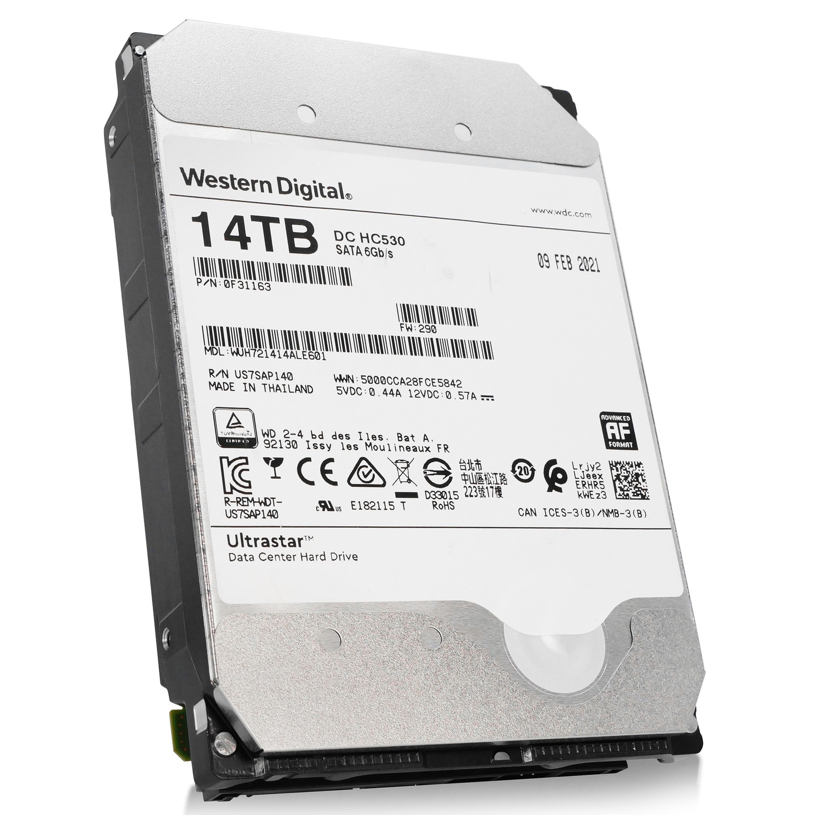 WD Ultrastar DC HC530 14TB WUH721414ALE601 0F31163 512MB