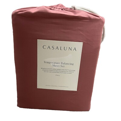 Casaluna Temperature Balancing Sheet Set Modern Rose Cotton 300 Ct Oeko-Tex Full