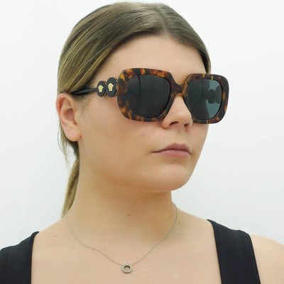 Pre-owned Versace Sunglasses Ve4434 511987 Light Havana Dark Gray