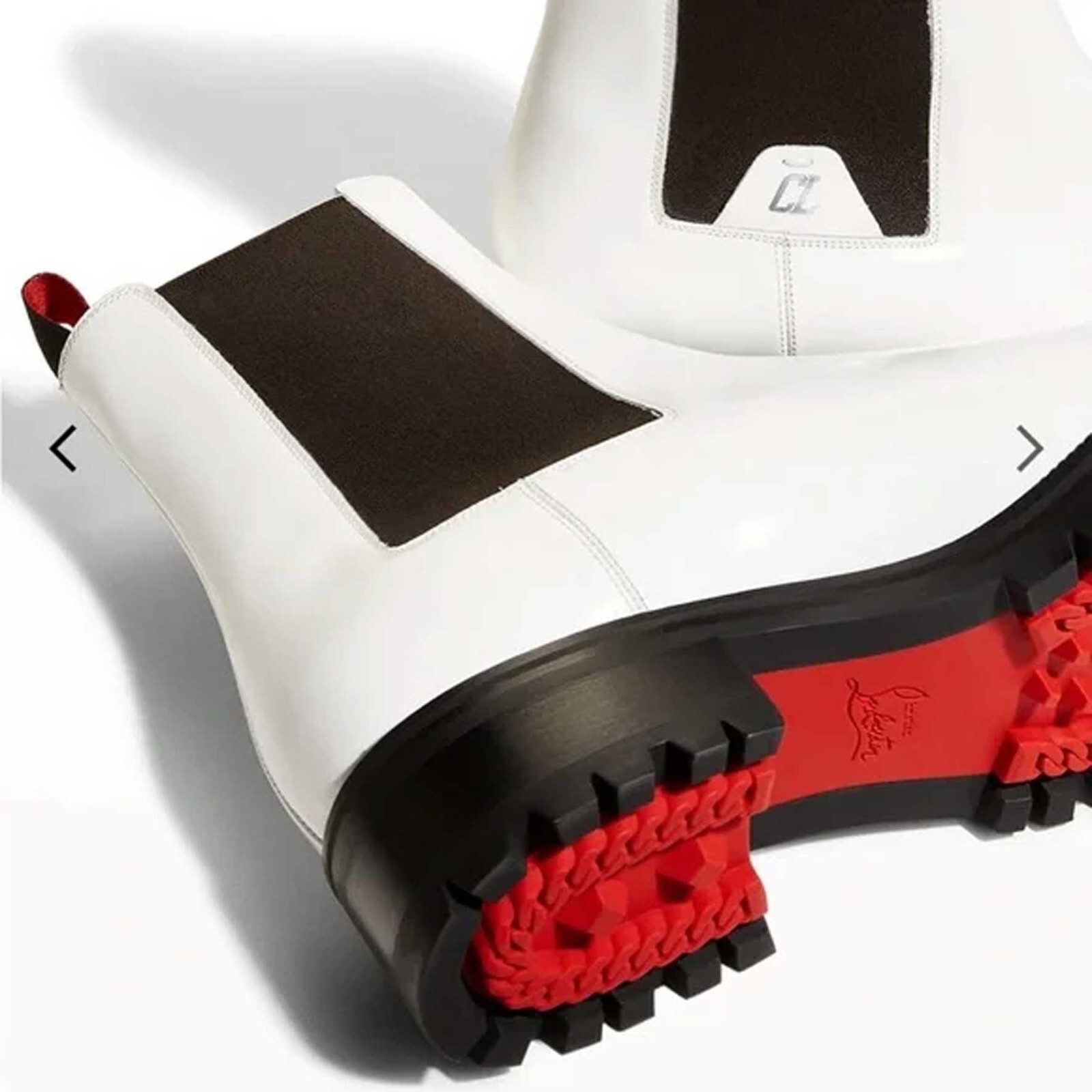 Christian Louboutin Men's Boots MotoK Chelsea Booties White
