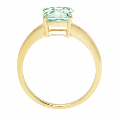 Pre-owned Pucci 2.5ct Asscher Cut Designer Statement Bridal Ring 14k Yellow Gold Blue Moissanite