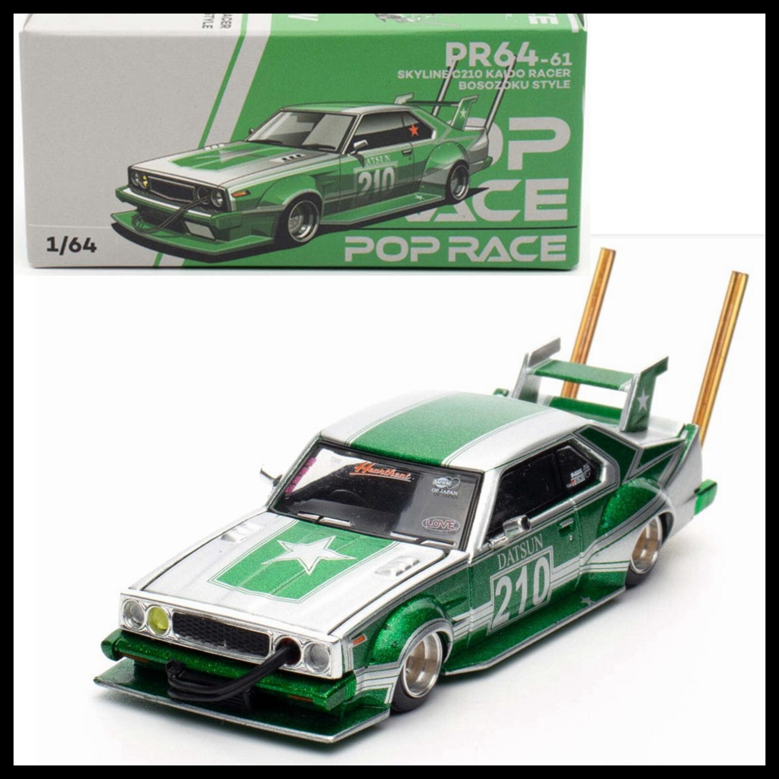 POPRACE PR64-61 1/64 NISSAN SKYLINE C210 KAIDO RACER