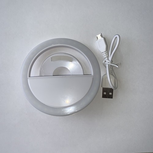 New in Box Selfie Light Ring White USB Rechargeable Battery
