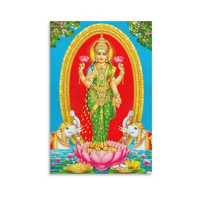 Goddess Maha Lakshmi, god, mahalakshmi Canvas Art Poster Wall Art Picture Print
