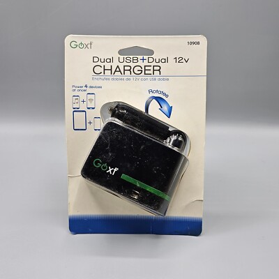 Goxt 10908 Dual USB Dual 12V LED Power Indicator Charger Power 4 Devices At Once
