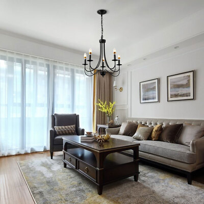 5-Light Farmhouse Chandelier Dining Room Kitchen Hanging Lamp Pendant Light