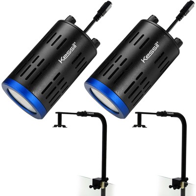 2x Kessil A160WE Tuna Blue LED Reef Lights & 2x Aquarium Mounting Arms Bundle